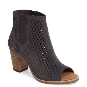 Toms Majorca Peep Toe Suede Bootie